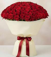 Букет 101 Красная роза Милано в поселке имени Цюрупы