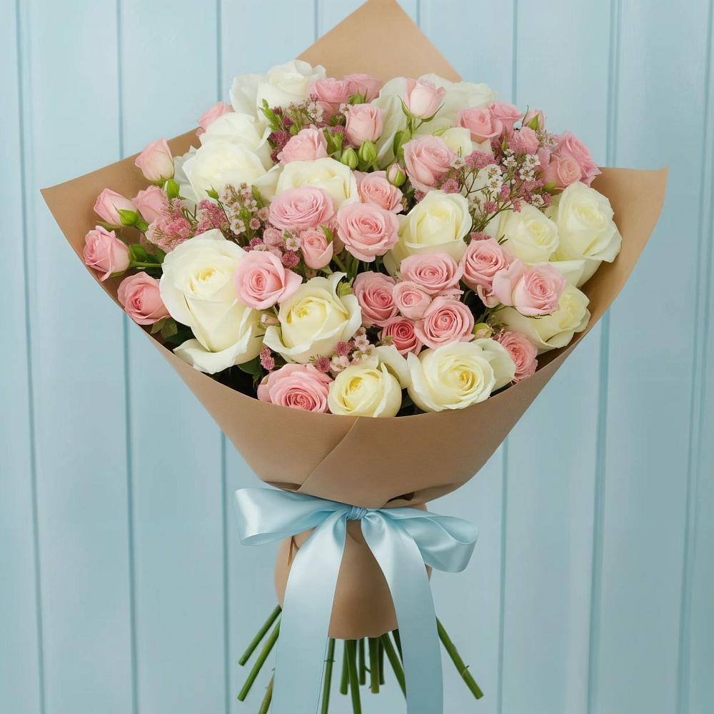 Букет цветов из: Розы в поселке имени Цюрупы