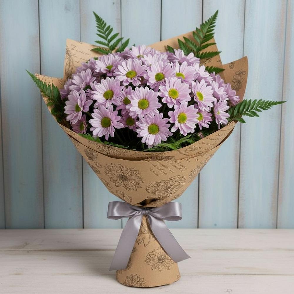 Букет цветов из: Хризантемы в поселке имени Цюрупы