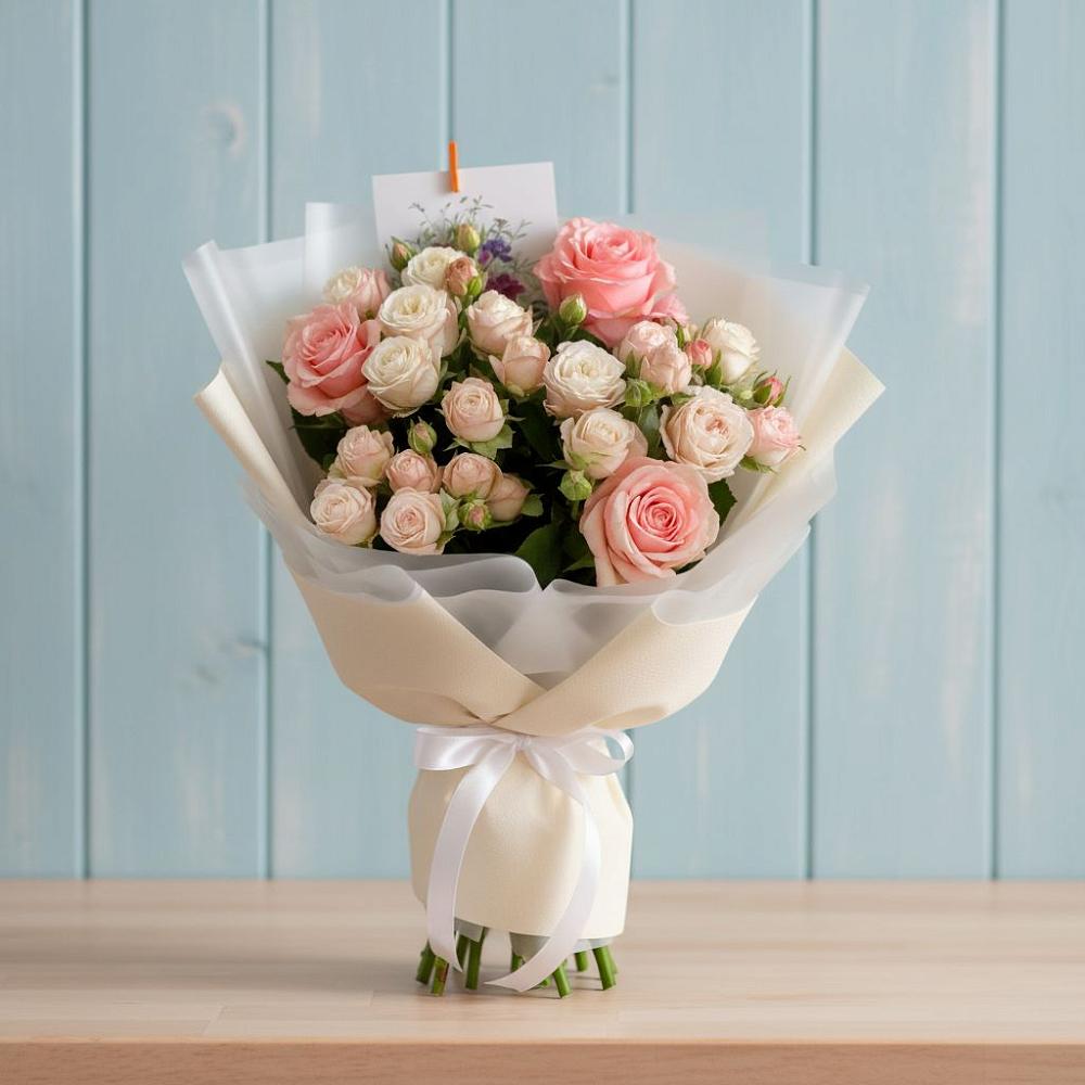 Букет цветов из: Розы в поселке имени Цюрупы