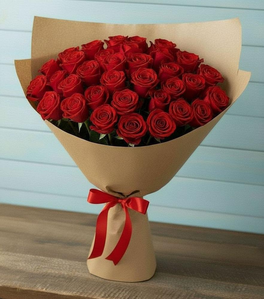 Красные розы Милано в поселке имени Цюрупы Букет Красные розы Милано в поселке имени Цюрупы