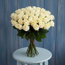 Букет 51 Белая роза Эдлесс Лав в поселке имени Цюрупы