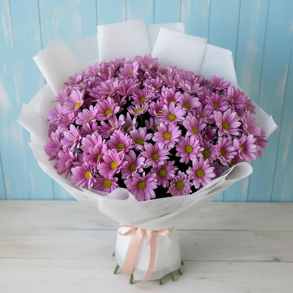 Букет цветов из: Хризантемы в поселке имени Цюрупы