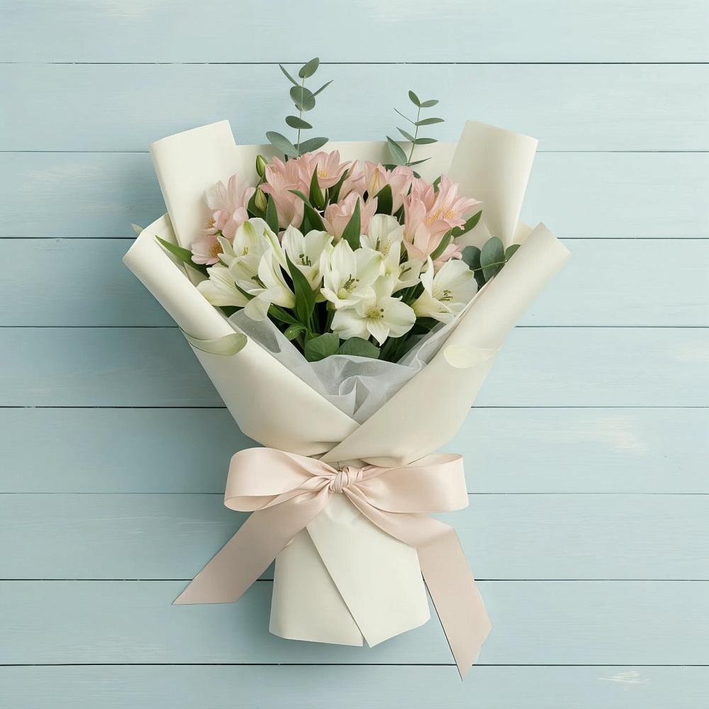 Букет Утренний поцелуй в поселке имени Цюрупы Букет цветов из: Альстромерии в поселке имени Цюрупы