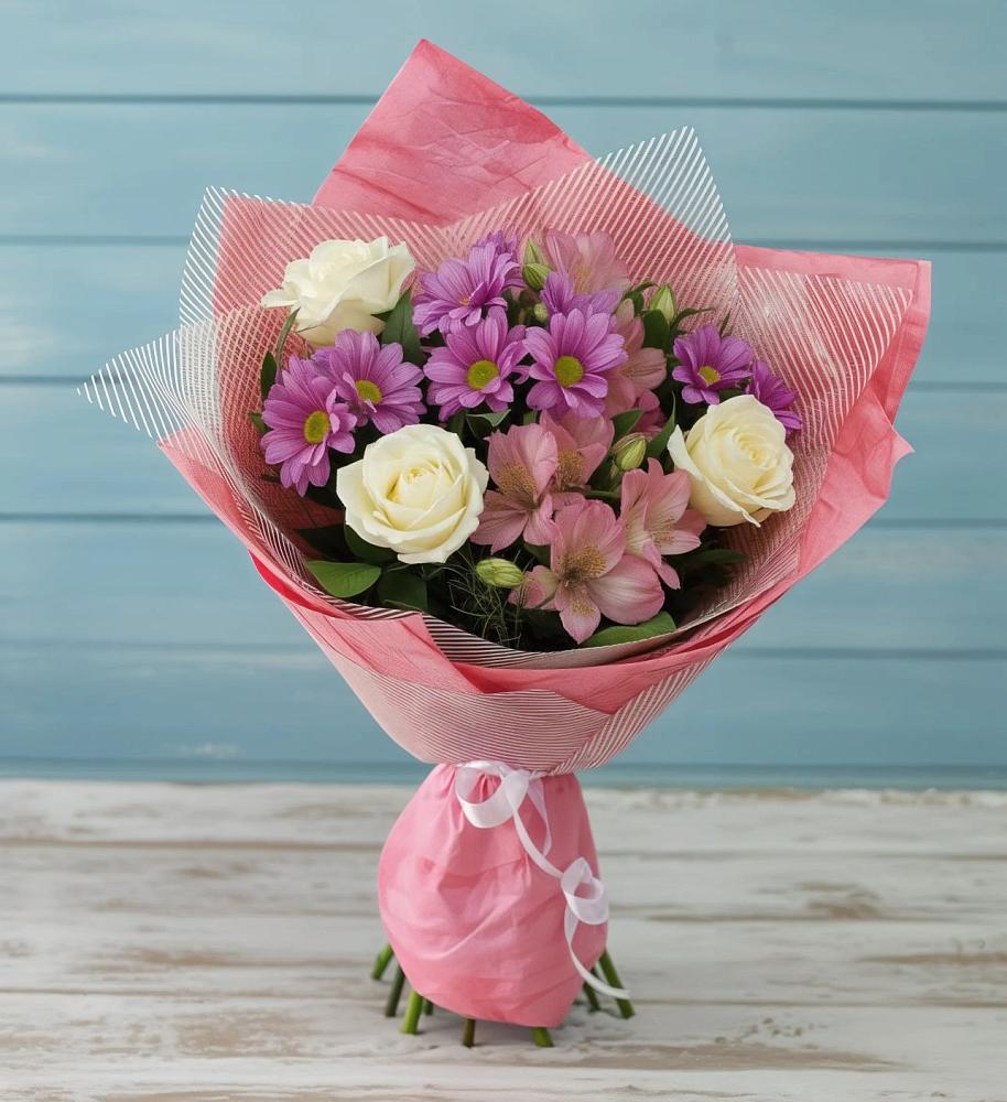 Букет комплимент в поселке имени Цюрупы Букет цветов из: Герберы в поселке имени Цюрупы